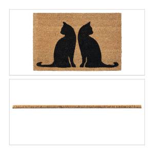 Paillasson coco avec motif de chat Noir - Marron - Fibres naturelles - Matière plastique - 60 x 2 x 40 cm