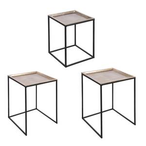 Set de 3 tables carrées plateau   amovib Doré - Métal - 41 x 50 x 41 cm