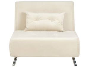 Schlafsofa FARRIS Creme - Silber - Weiß