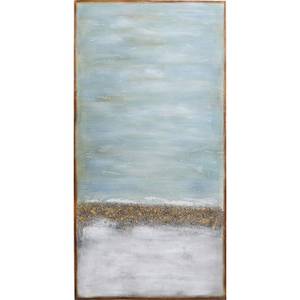 Acrylbild Abstract Horizon Blau - Textil - 100 x 200 x 4 cm