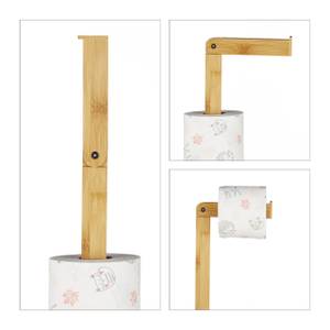 Porte-papier toilette sur pied en bambou Marron - Bambou - 24 x 72 x 19 cm