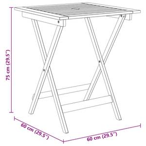 Garten-Essgruppe 3009142 (3-teilig) Braun - Massivholz - Holzart/Dekor - 60 x 75 x 60 cm