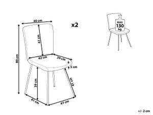 Chaise de salle à manger RUBIO Vert émeraude - Doré - Vert