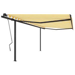 Auvent rétractable 3006679-2 Blanc - Jaune - Profondeur : 450 cm