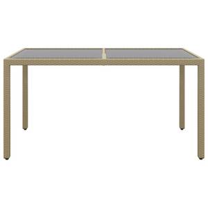 Table de jardin Beige - Métal - Polyrotin - 150 x 75 x 150 cm