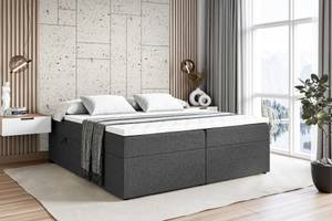 Boxspringbett mit Topper MARCE-BW Grau - Breite: 160 cm - H3