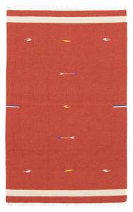 Kelim Modern - 180x120cm Rot - Naturfaser - 120 x 1 x 180 cm