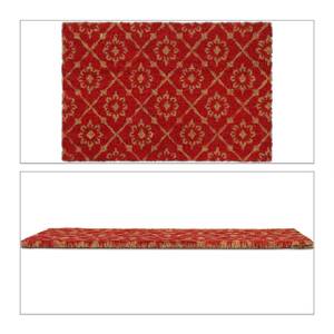 Kokos Fußmatte mit floralem Muster Braun - Rot - Naturfaser - Kunststoff - 60 x 2 x 40 cm