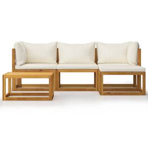 Garten-Lounge-Set (5-teilig) 3009697-25 Weiß - Massivholz - Holzart/Dekor - 138 x 60 x 206 cm