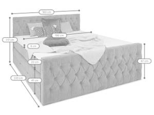 LONDON Boxspringbett mit Bettkasten Anthrazit - Breite: 180 cm