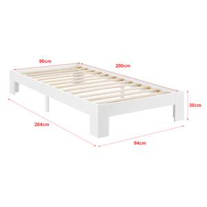 Cadre de Lit Raisio à Matelas Pin Blanc - Largeur : 94 cm