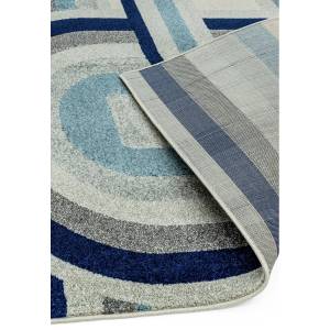 Tapis de salon style rétro AVON Bleu - 120 x 170 cm