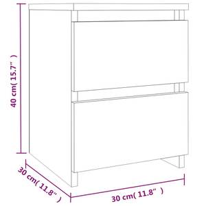 Eleganter Nachttisch mit 2 Schubladen Eiche Grau Dekor - Anzahl Teile im Set: 1