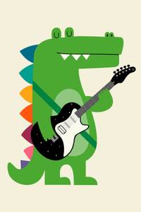 Tableau enfant rock croco 30 x 45 cm