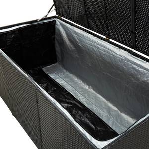 Gartenbox Schwarz - Metall - Polyrattan - 90 x 70 x 180 cm