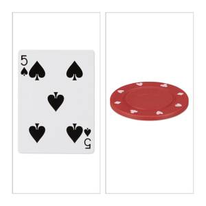 Pokerset groß Schwarz - Grün - Weiß - Papier - Kunststoff - Textil - 24 x 9 x 15 cm