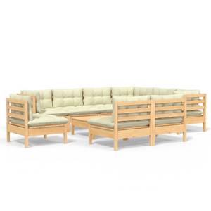 Garten-Lounge-Set Weiß - Massivholz - 64 x 29 x 64 cm