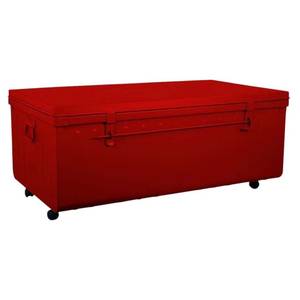 Table basse malle en métal Rouge - Métal - 100 x 40 x 55 cm