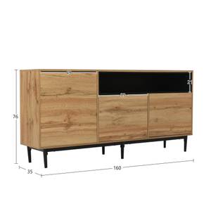 Buffet buffet AstraiosⅡ Noir - Marron - Bois manufacturé - Métal - 160 x 76 x 35 cm