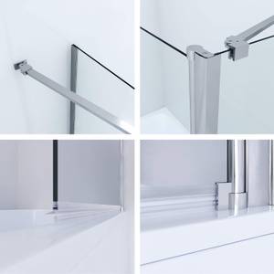 Duschwand für Badewanne GWALAS Silber - Glas - 70 x 140 x 80 cm