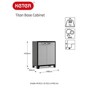 Armoire de rangement 3018467 Noir - Matière plastique - 80 x 100 x 44 cm