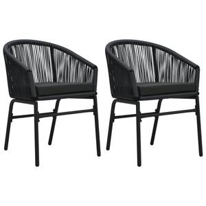 Gartenstühle 2 Stk. PVC Rattan vidaXL Gartenstühle 2 Stk. Schwarz PVC Rattan