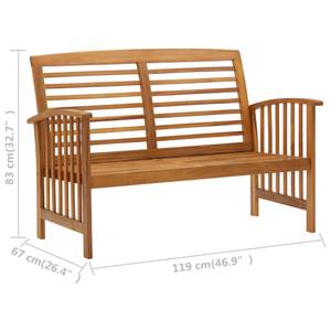 Salon de jardin Marron - Bois massif - Bois/Imitation - 50 x 43 x 102 cm