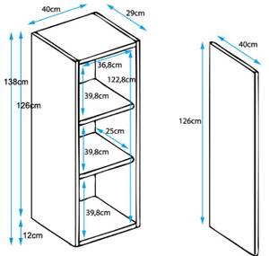 Vitrine Luke V1 Blanc - Hauteur : 138 cm