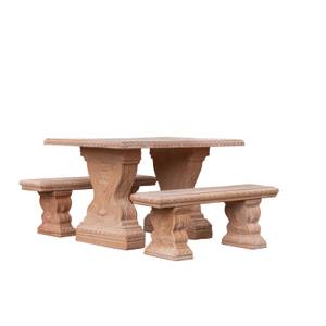 Table de Jardin TUSCAN TERRACOTTA Marron - Céramique - Pierre - 83 x 74 x 124 cm