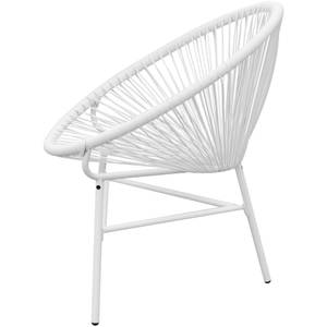 Gartenstuhl 42072 Weiß - Metall - Polyrattan - 66 x 87 x 69 cm