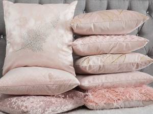 Kissen 2er Set SILENE Pink - Silber - Textil - 45 x 12 x 45 cm