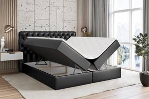 Boxspringbett BOXI8 Hochglanz Schwarz - Breite: 140 cm - H4