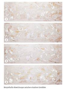 Tableau peint à la main Dance des perles Beige - Bois massif - Textile - 150 x 50 x 4 cm