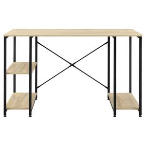 Bureau Aarhus avec Étagères Noir - Bois manufacturé - 120 x 75 x 60 cm