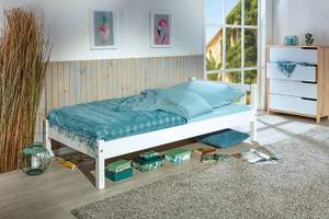 Einzelbett Weiß - Holz teilmassiv - 70 x 98 x 210 cm