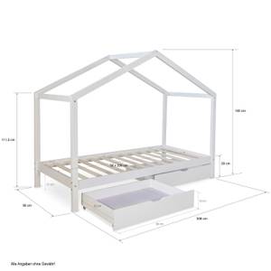 Hausbett mit Bettkasten 2075 Weiß