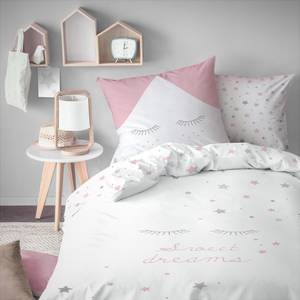 Bettwäsche Sterne Sweet Dreams rosa Pink - Weiß - Textil - 135 x 200 x 1 cm