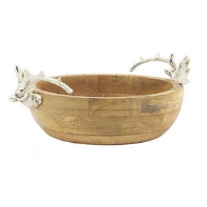 Corbeille en manguier Cerfs Bois massif - 34 x 8 x 25 cm