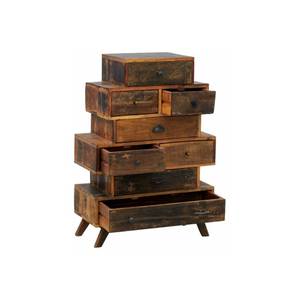 Commode 8 tiroirs en bois recyclé Marron - Bois manufacturé - 76 x 108 x 35 cm