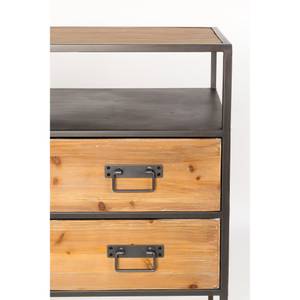 Console design en bois et métal noir Épicéa massif / Fer - marron - Gris