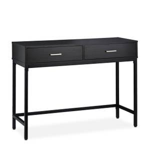 Table console avec 2 tiroirs Noir - Bois manufacturé - Métal - 110 x 81 x 42 cm