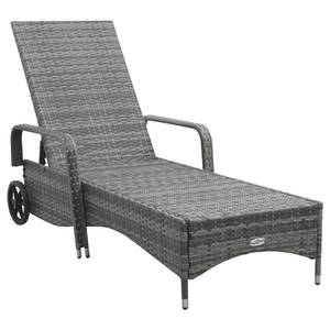 Chaise longue Gris - Métal - 66 x 98 x 198 cm