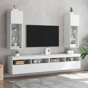 TV-Schrank mit LED-Leuchten D122 Weiß