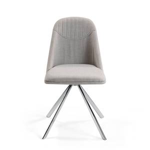 Chaise pivotante en tissu et acier Gris - Textile - 47 x 82 x 56 cm