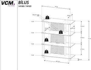 Meuble Hifi Rack Alu Verre Phono Bilus Verre noir - Noir brillant