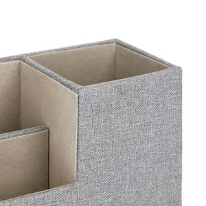 Grauer Schreibtisch Organizer Grau - Holzwerkstoff - Kunststoff - Textil - 30 x 11 x 11 cm