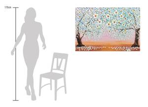 Acrylbild handgemalt Lauer Sommerabend Orange - Weiß - Massivholz - Textil - 120 x 80 x 4 cm