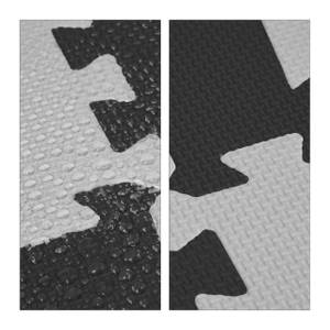 9x pièces de tapis de jeu blanc-gris Gris - Blanc - Matière plastique - 32 x 1 x 32 cm