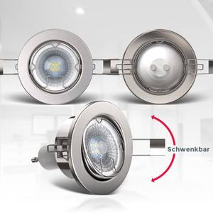 LED Einbauleuchten 6er Set Silber - Metall - Kunststoff - 9 x 7 x 9 cm