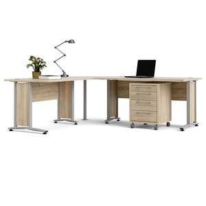 Bureau Prisme Marron - En partie en bois massif - 230 x 75 x 200 cm